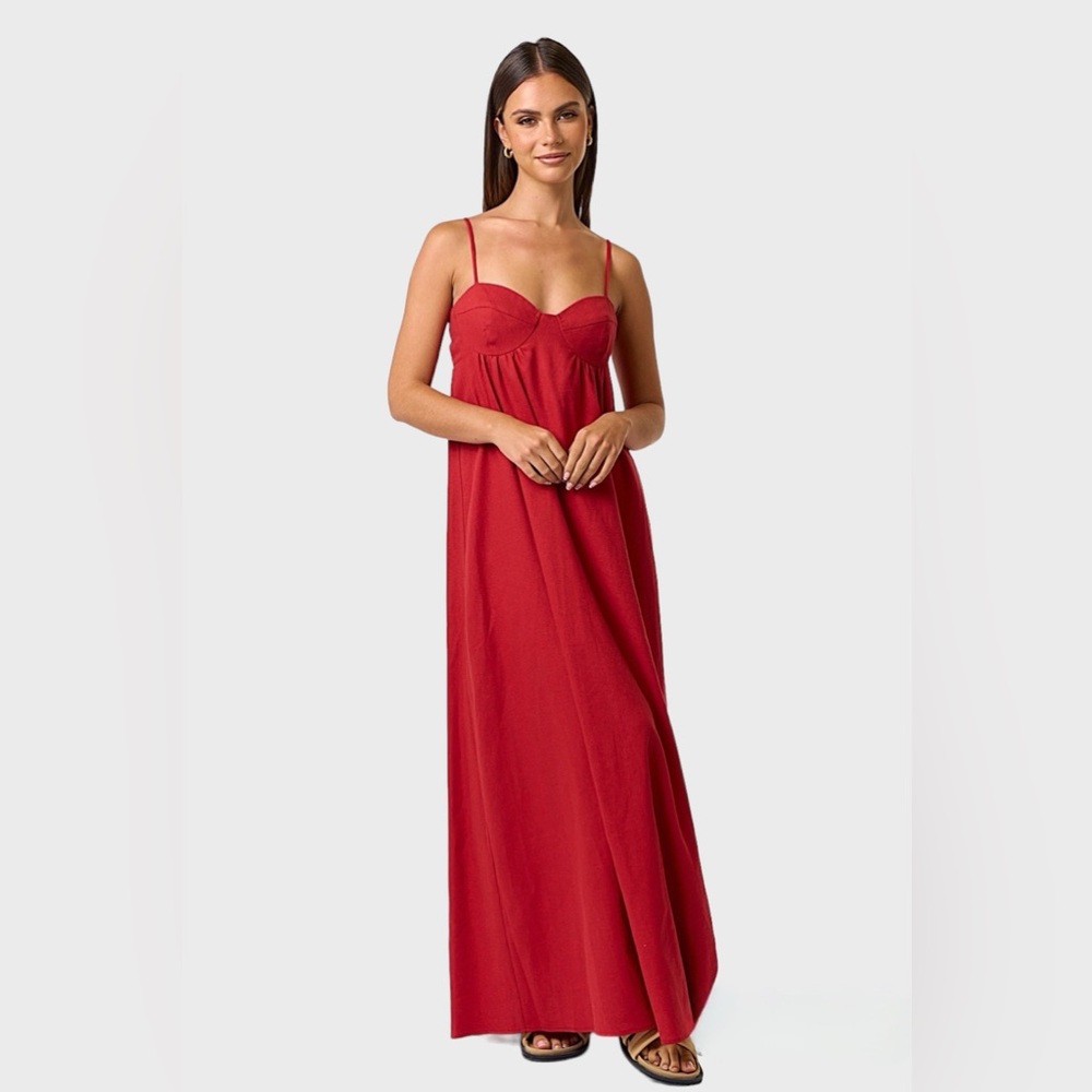 LAST ONE - Linen bustier maxi dress